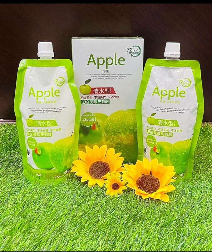 Chiness Apple Hair Dye Ammonia-Free Hair Cream. Lead Free Non-Toxic, No Stimulation 72hrs (Black 3pcs)